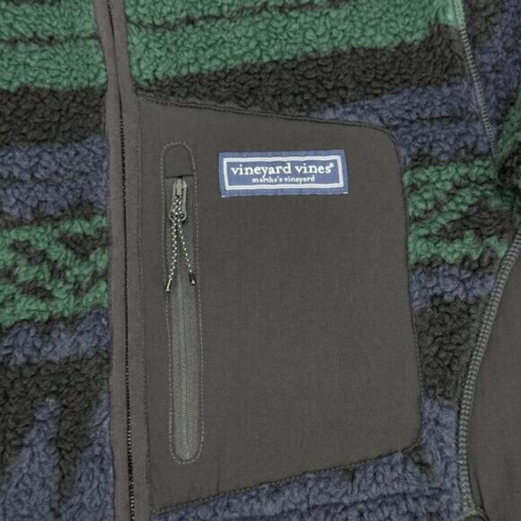 VINEYARD VINES Men's Sherpa Fleece Full-Zip Jacket Sz XS Tonal Nordic - Picture 3 of 6